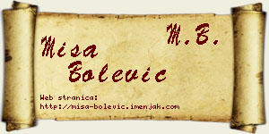 Miša Bolević vizit kartica
